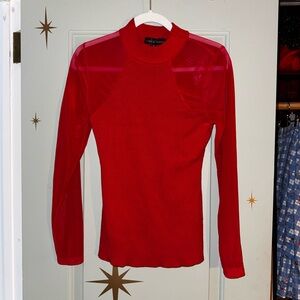 Almost Famous Scarlet Mesh sweater Top